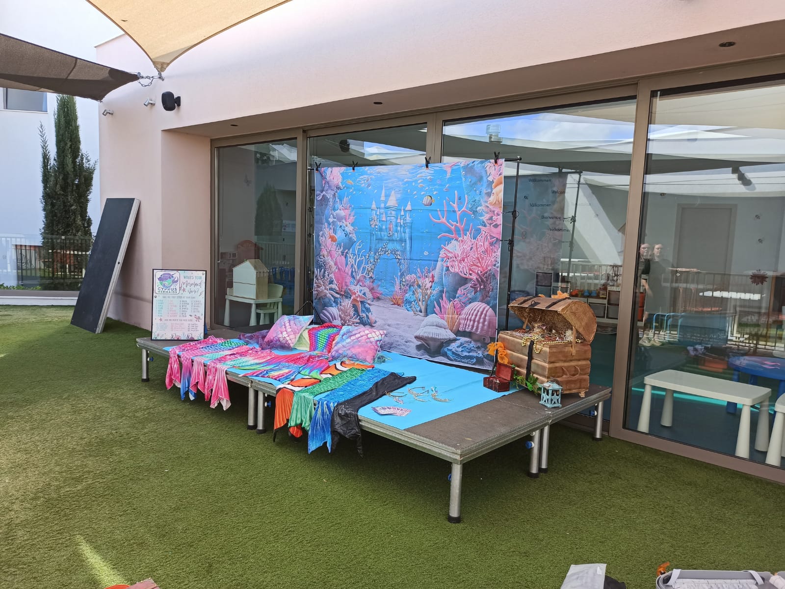 children pool party mermaid cyprus